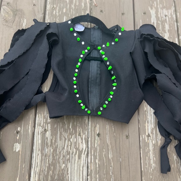 FANCY BY FRANCESCA WATSON DESIGNER SAMPLE SALEALERT BLACK STUDDED CROP TOP SMALL - Picture 3 of 4